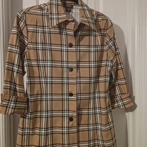 Plaid Button-Up Women's Top